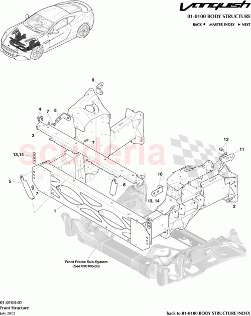 Part Diagram for Aston Martin 9G33-505544-AA