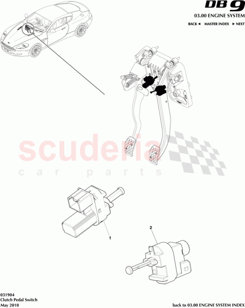 Part Diagram for Aston Martin 4G43-37-10016
