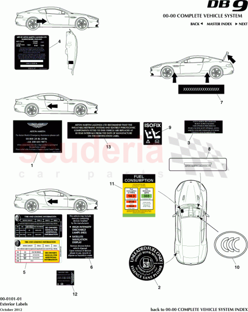 Part Diagram for Aston Martin DG43-19A210-AA