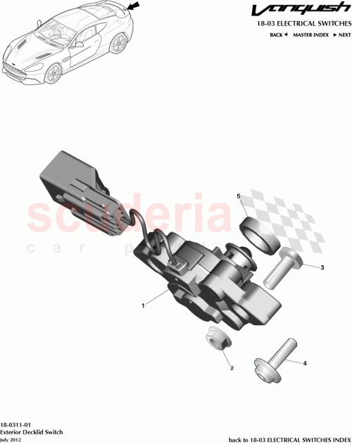Part Diagram for Aston Martin DD33-145117-AB