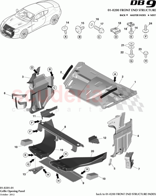 Part Diagram for Aston Martin DG43-8136-BC
