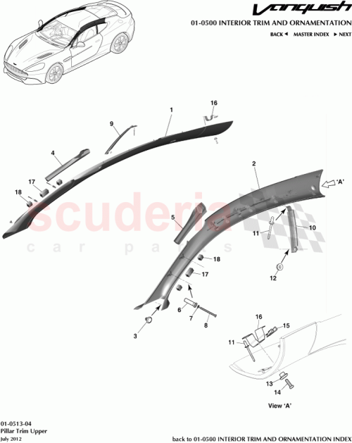 Part Diagram for Aston Martin GOAD43-F025B06-AB