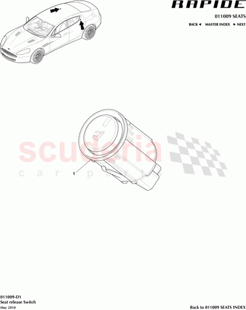 Part Diagram for Aston Martin BD43-14B696-BB
