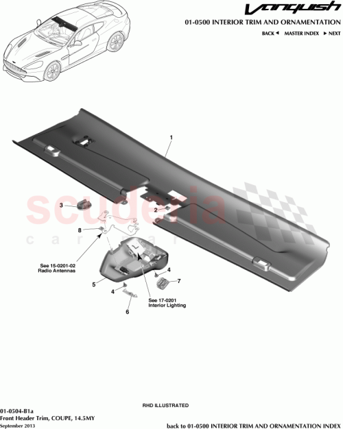 Part Diagram for Aston Martin DD33-03408-ACW