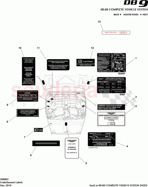 Part Diagram for Aston Martin 4G43-19E935-BB