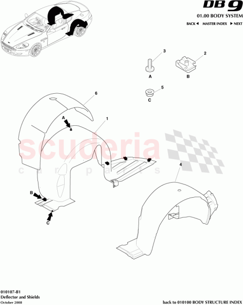 Part Diagram for Aston Martin 4G43-54279D24-AC