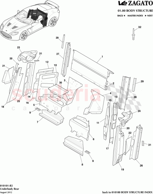 Part Diagram for Aston Martin BG33-C24315-BB