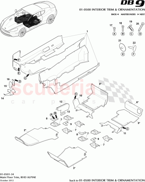 Part Diagram for Aston Martin DD43-281B10-ACW
