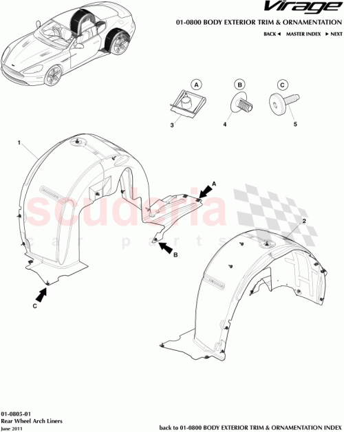 Part Diagram for Aston Martin CG43-54279D23-AC