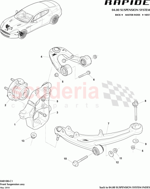 Part Diagram for Aston Martin AD43-2B663-AA