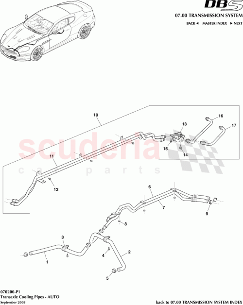 Part Diagram for Aston Martin 9D33-7F120-AB