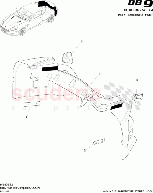 Part Diagram for Aston Martin 4G43-C40738-BB