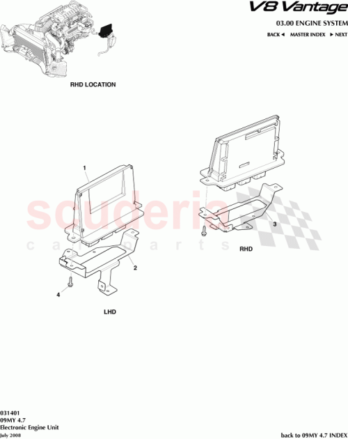 Part Diagram for Aston Martin 6G33-12B696-AC