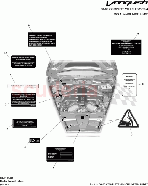 Part Diagram for Aston Martin DD43-915A01-AA