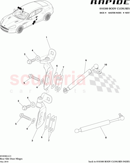 Part Diagram for Aston Martin 704440