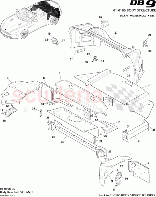 Part Diagram for Aston Martin DG43-40338-AD