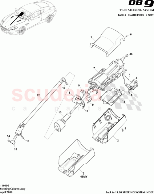 Part Diagram for Aston Martin 701355