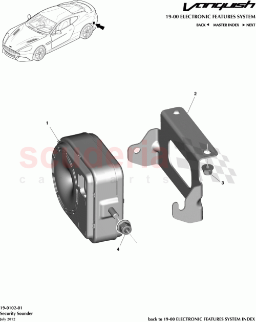 Part Diagram for Aston Martin CD33-13828-AB