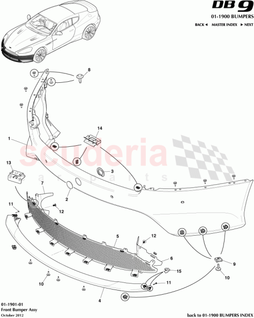 Part Diagram for Aston Martin DG43-17D957-AA