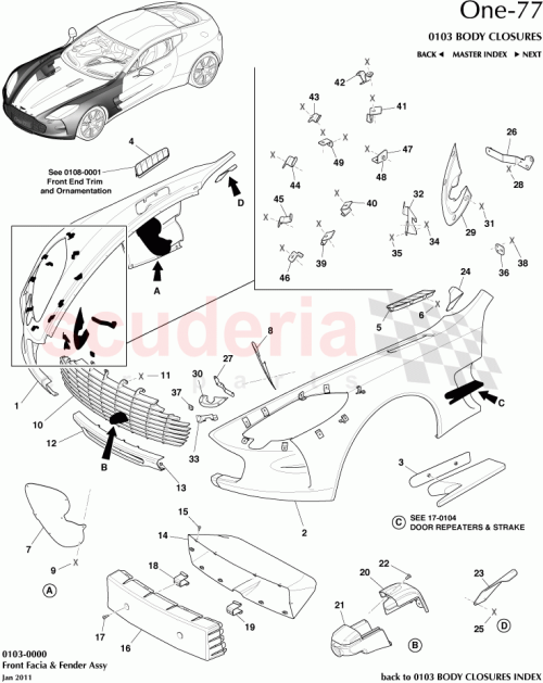 Part Diagram for Aston Martin DBY00440-A