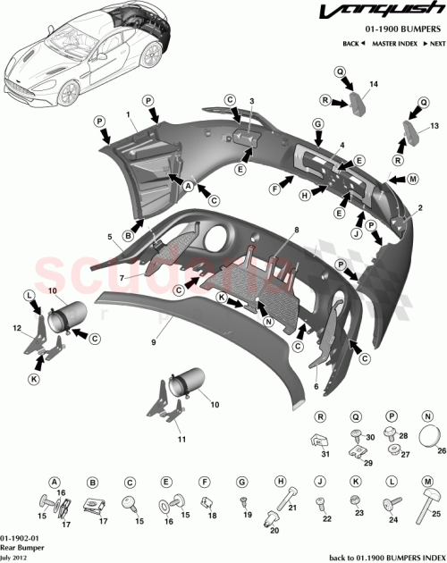 Part Diagram for Aston Martin CD33-17C772-AB