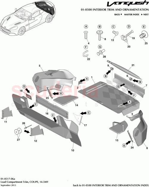 Part Diagram for Aston Martin DD33-425A82-CA