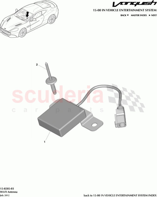 Part Diagram for Aston Martin CD33-18C850-AA
