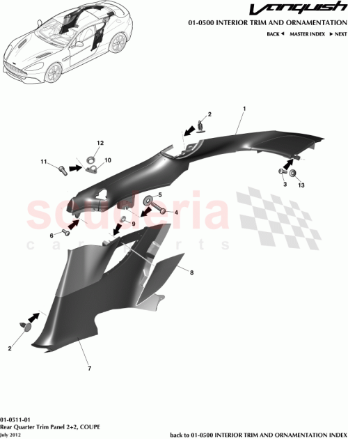 Part Diagram for Aston Martin DD33-31013-BEW