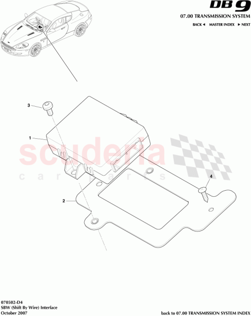 Part Diagram for Aston Martin 4G43-7201-AD