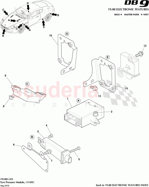 Part Diagram for Aston Martin AD43-1A192-BA
