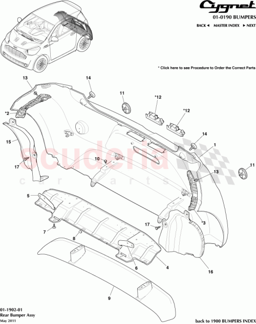 Part Diagram for Aston Martin 8191012100