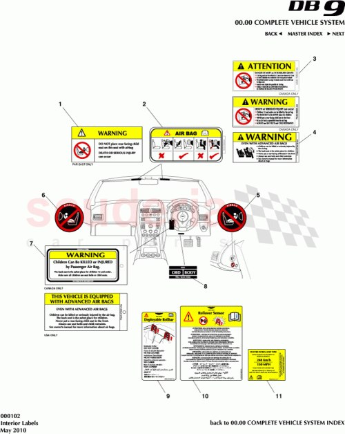 Part Diagram for Aston Martin 4R12-976114-AB