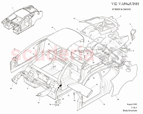 Part Diagram for Aston Martin 700774