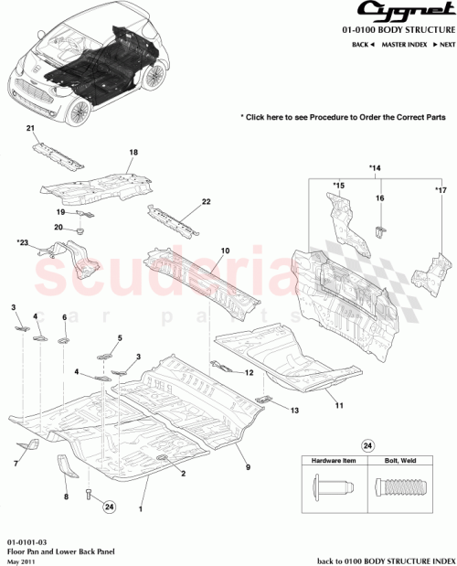 Part Diagram for Aston Martin 90115-06219