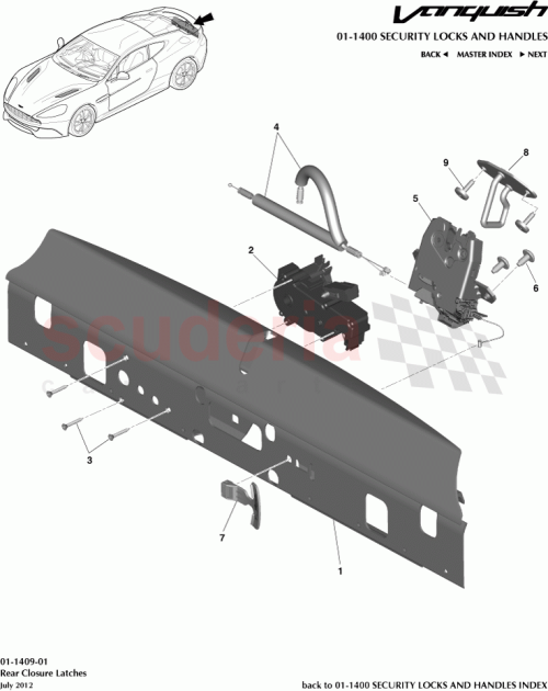Part Diagram for Aston Martin CD33-42626-AD