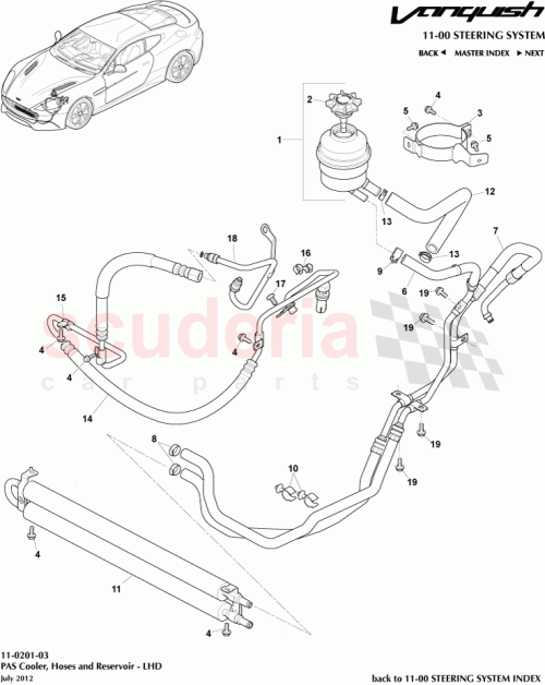 Part Diagram for Aston Martin FD33-3A719-AA