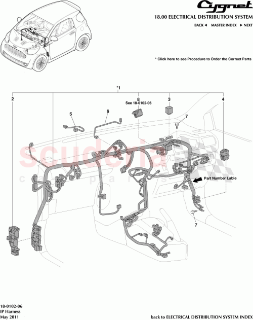 Part Diagram for Aston Martin 82141-74311