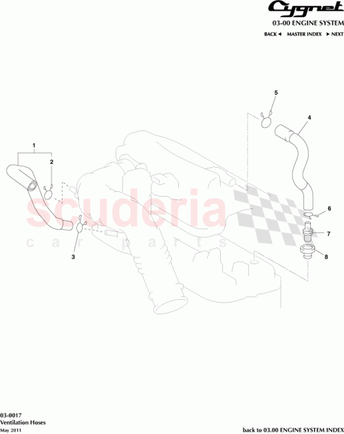 Part Diagram for Aston Martin 90467-21004