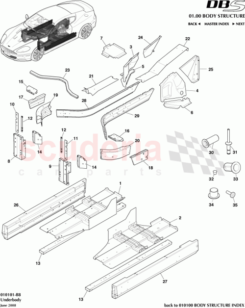 Part Diagram for Aston Martin 6G33-68676-AC
