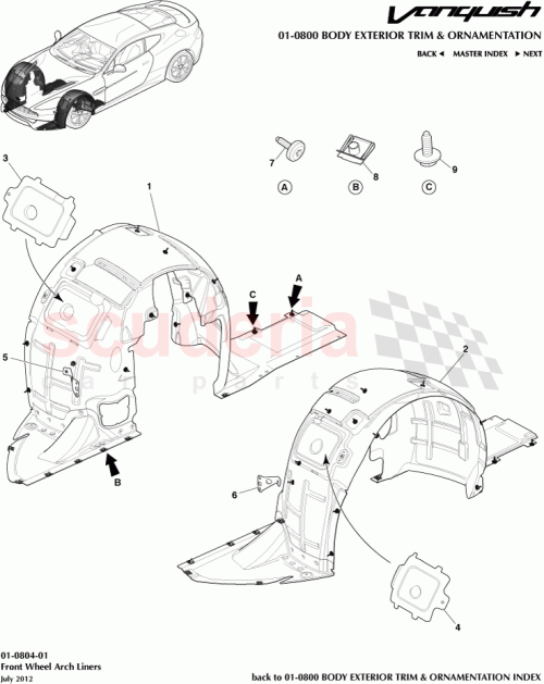 Part Diagram for Aston Martin CD33-166563-AE