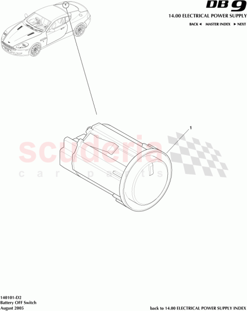 Part Diagram for Aston Martin 4G43-10B774-AF