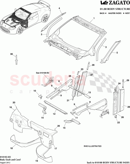 Part Diagram for Aston Martin GODG43-17F790-BA