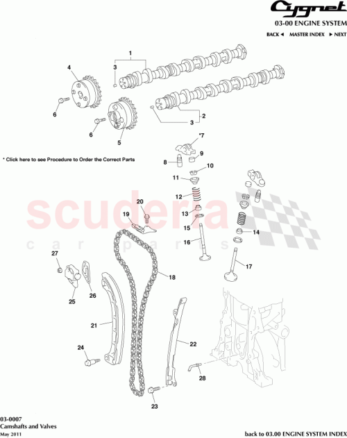 Part Diagram for Aston Martin 13801-23011