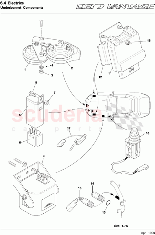 Part Diagram for Aston Martin 1R12-32-10113
