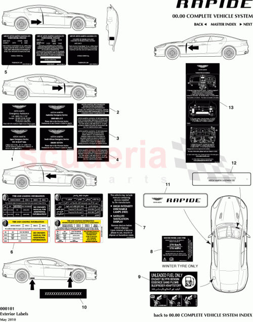 Part Diagram for Aston Martin AD43-5450-AA