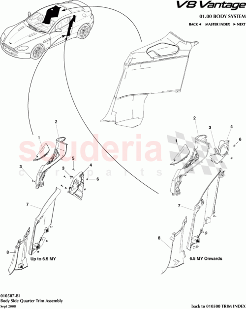 Part Diagram for Aston Martin 6G33-312A55-BDW