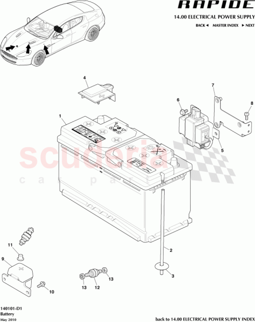 Part Diagram for Aston Martin 9G43-E820201-AA