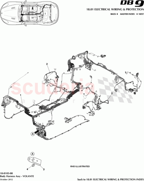 Part Diagram for Aston Martin DG43-14A005-HC