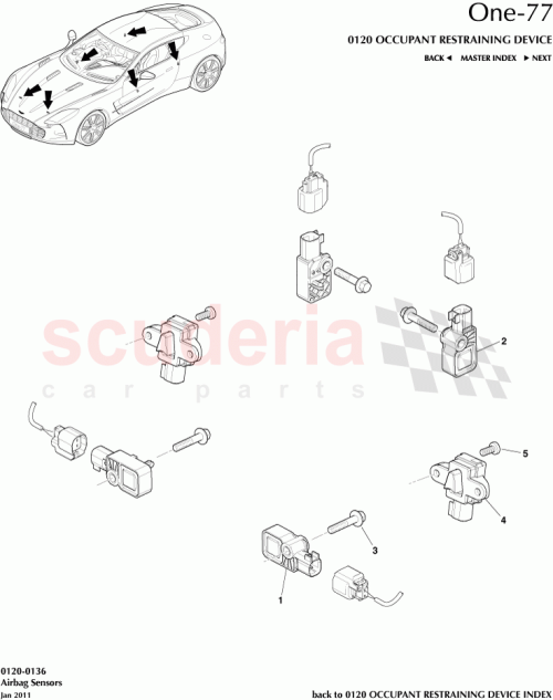 Part Diagram for Aston Martin 30798511