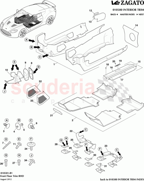 Part Diagram for Aston Martin CD33-12021-CA